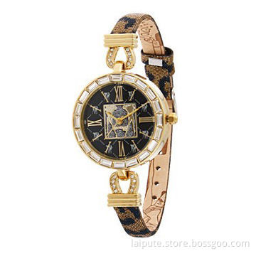 Ladies' Wristwatch with Engraved Image Dial and Slim Band